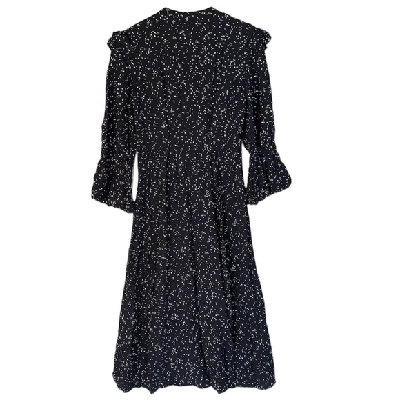 & Other Stories Frilled Ruffle Midi Dress Black White Size 2 - Picture 2 of 11